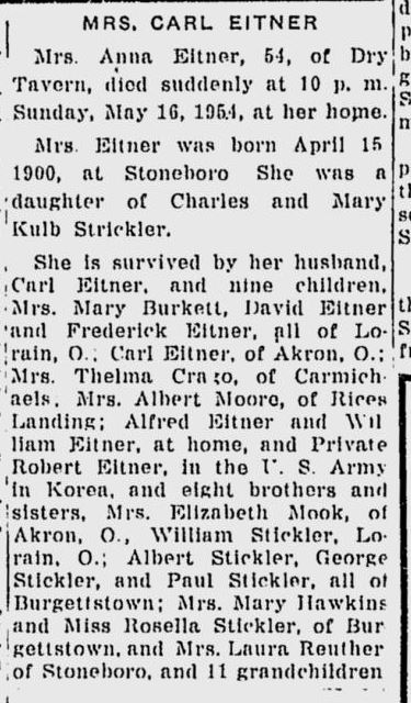 Anna Eitner obit